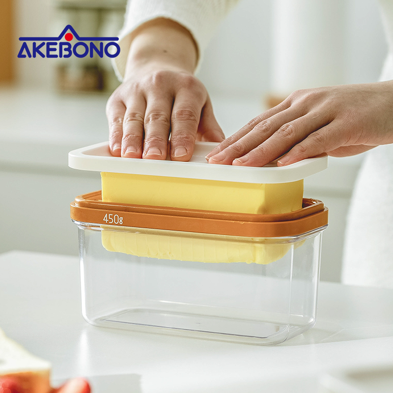 Butter Storage Box Japan Imported AKBONO Cow Oil Cheese Special Fridge Containing Cheese Cut Preservation Box-Taobao