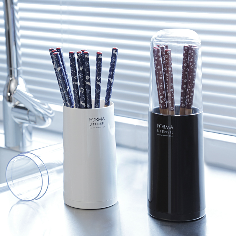 Chopsticks Shelve Japan Asvel Home Plastic Cutlery Containing Box Spoon Fork Drain Cage Dust Resistant Chopsticks Bucket