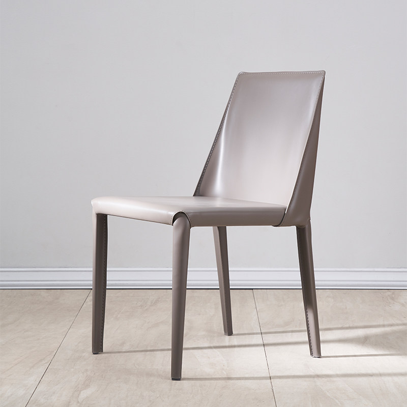 Saddle Leather Dining Chair Home Modern Minimalist Style Book Table And Chairs Armchair Nordic Light Lavish Restaurant Net Red Leather Chair-Taobao