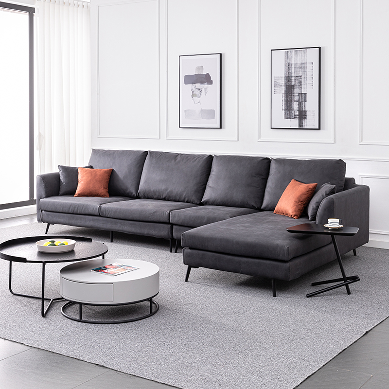 Italian Minimalist Tech Cloth Sofa Minimalist Modern Living-room Combo Trio Corner Nordic Washable Fabric Sofa