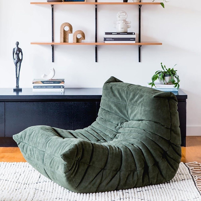 Designer personality single sofa in Red Europe casual cloth sofa simple caterpillar sofa