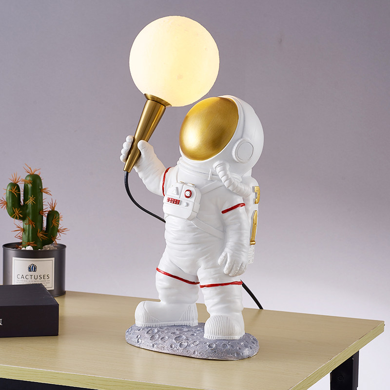 Nordic Astronauts Small Night Light Creative Ins Wind Friends Birthday Gifts Starry Sky Sci-fi Cosmic Web Red Little Table Lights