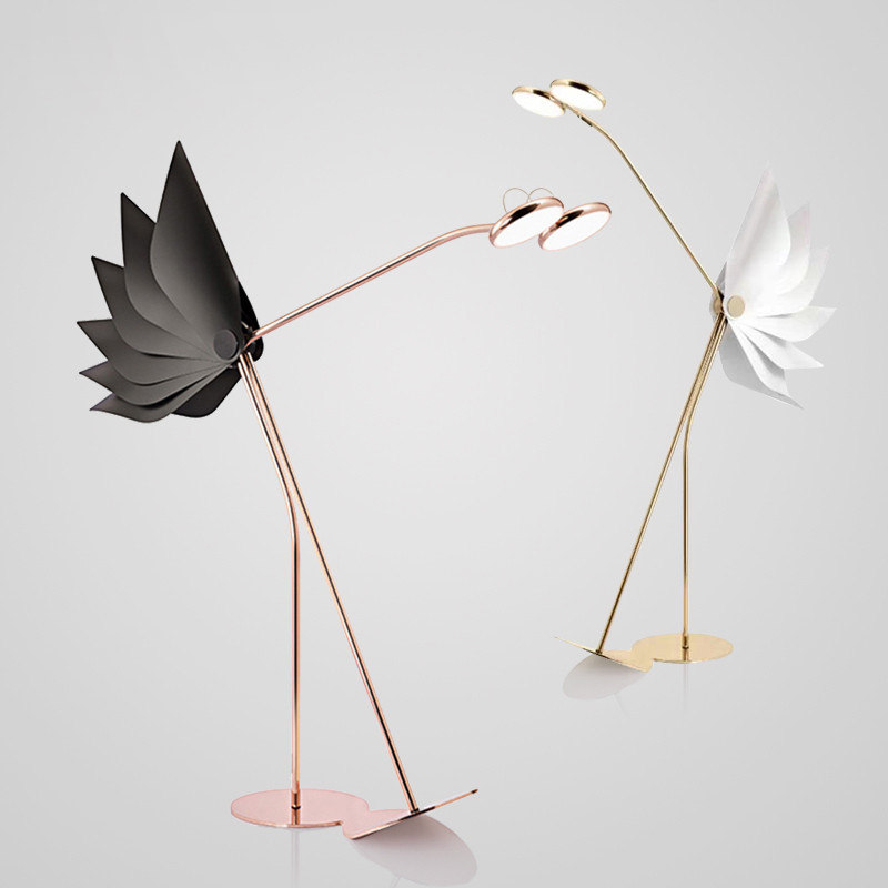 Danish Nordic Personality Postmodern Living Room Floor Lamp Ostrich Styling Creative Avant-garde Book House Extremely Minimalist Light Extravagant LED