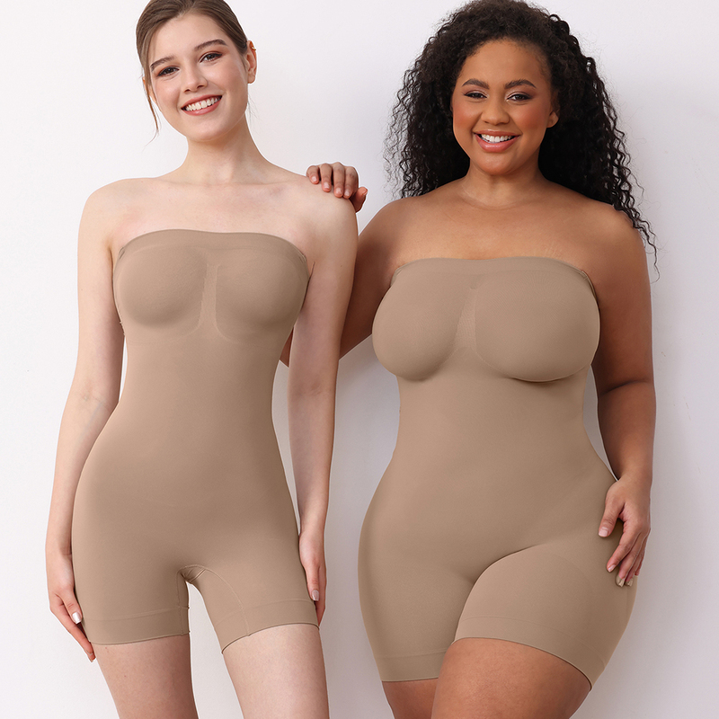 Skims Alternative to Kim Kardashian's European and American Style Bodysuit, High Compression Shapewear with Tummy Control and Waist Cinching, Strapless Design