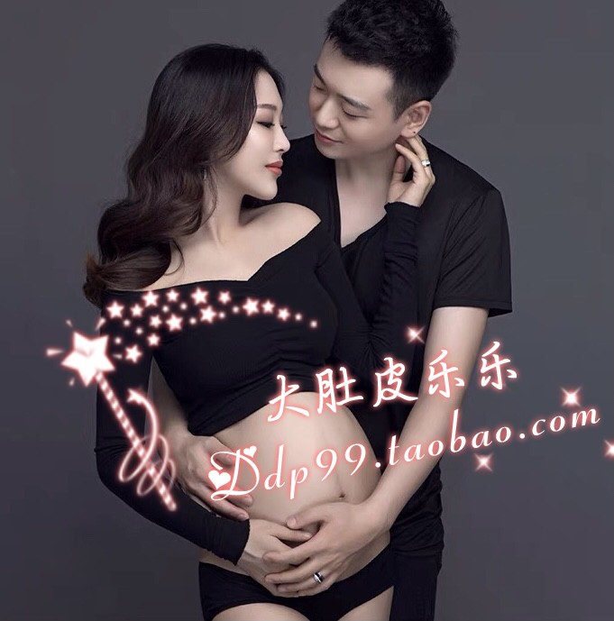 760 Maternity Photo Clothing Rental Black Split Long Sleeve Slim Strapless Art Photo Studio Photo Photography