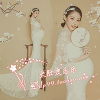 563 phụ nữ mang thai chụp ảnh cho thuê quần áo chụp ảnh studio chụp bà bầu đẹp bụng lớn ảnh nghệ thuật cổ tích váy gió áo bầu đẹp