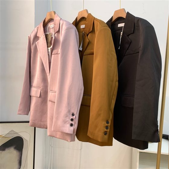 春季新款宽松显瘦百搭纯色气质时尚西装外套女 C#28