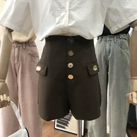 Штаны, осенние повседневные брюки, леггинсы, по фигуре, свободный прямой крой, высокая талия, в корейском стиле