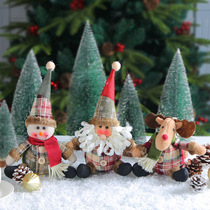 Poupée à boutons à carreaux de noël mignon gros bonhomme de neige élan décoration darbre de noël pendentif 2024