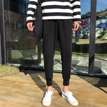 Spring and autumn pants mens casual pants trend Korean version of all-match summer leggings trousers sports small feet nine-point harem pants