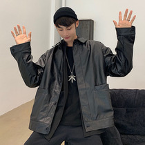 Autumn motorcycle clothing leather mens trend thin loose Korean student trend handsome mens youth jacket jacket