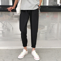 Summer nine-point pants mens thin casual pants trend Korean version of all-match slim-fitting leggings sports small feet Harlan pants