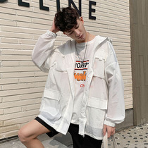 Summer thin sunscreen clothes mens tide summer student jacket loose Korean version of the trend ultra-thin breathable sunscreen clothes handsome