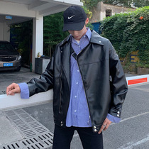 Looking for old motorcycle leather mens trend spring thin loose Korean student trend handsome mens youth jacket jacket