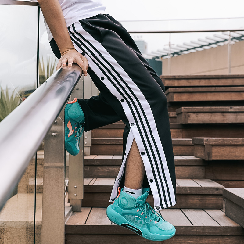 Basketball Training Buttoned Pants Three-Stripe Loose Casual Pants High Street Fog Same Style Nba Instant Straight Sports Pants for Men
