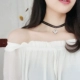 Vòng cổ tình yêu màu đỏ choker ngọc trai chuỗi xương đòn đơn giản vòng cổ ngắn lưới trang sức cổ màu đỏ vòng cổ siêu cổ tích nữ - Vòng đeo tay Cuff