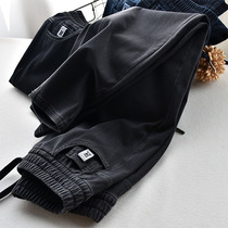 2020 Autumn New tight high waist cotton jeans women nine points slim slim slim loose casual small feet pants