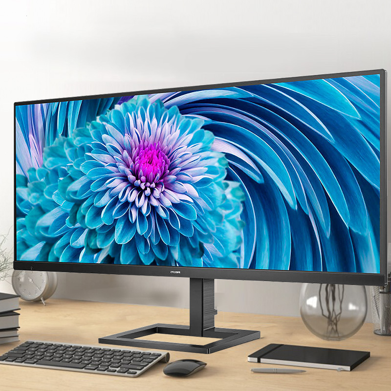Philips 34 inch 21:9 with fish screen computer screen 2K HD IPS screen 75Hz Widescreen 342E2E LCD computer office design multi-source same screen lifting wide color gamut HDM