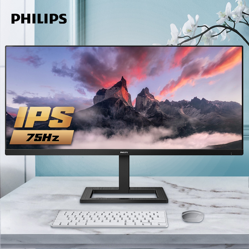 Philips 29 inch quasi 2K display 21: 9 with fish screen 292E2E desktop computer LCD screen IPS 75Hz electric race game screen multi-source split screen 1MS response can be lifted