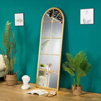 Nordic home full-length mirror vintage wall-landing mirror clothing store full-length mirror homestay wall decoration hanging mirror