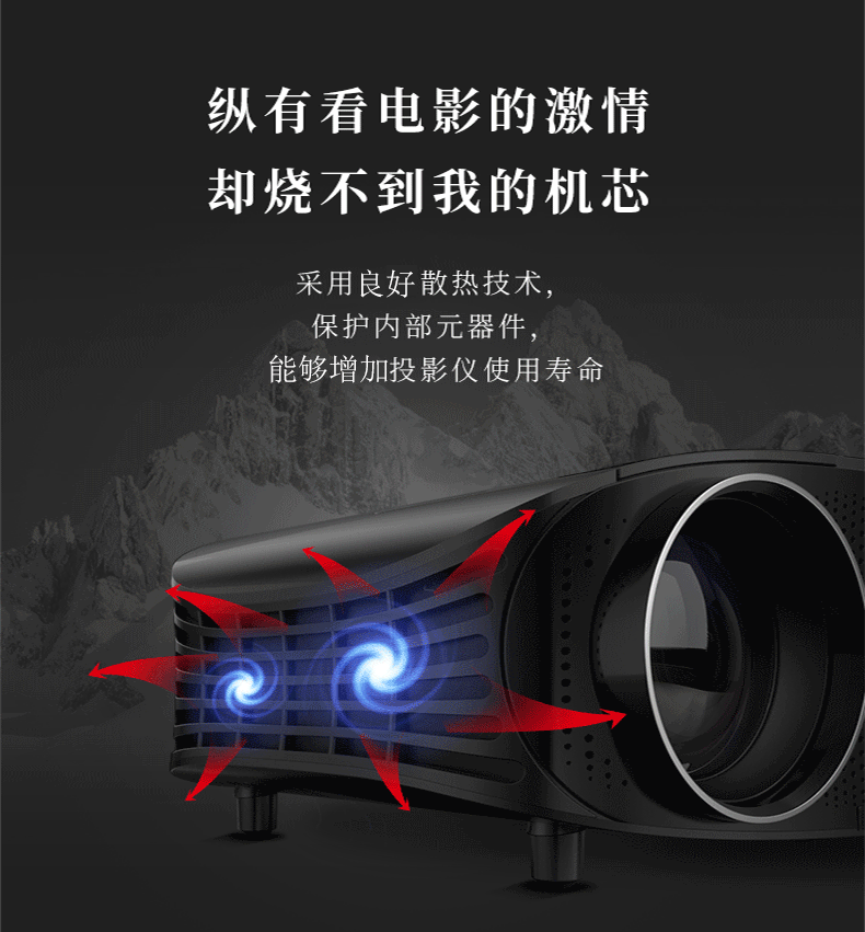 Le Jiada 2018 mới Máy chiếu văn phòng YG660 3D nhỏ HD điện thoại di động máy chiếu micro mini rạp hát tại nhà không dây wifi1080 di động Android 3D không có TV màn hình