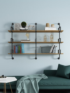 Wall storage rack, one-word board display rack, wall-mounted bookshelf, strong store home load-bearing display storage rack, multi-layer rack