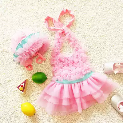Baby swimsuit female baby children 0 years old 1 one or two one-piece cute princess Korean version 2021 new foreign school middle and small children