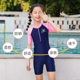 Детский купальник, быстросохнущие раздельные штаны для плавания, плавательная шапочка, комплект, защита от солнца, короткий рукав