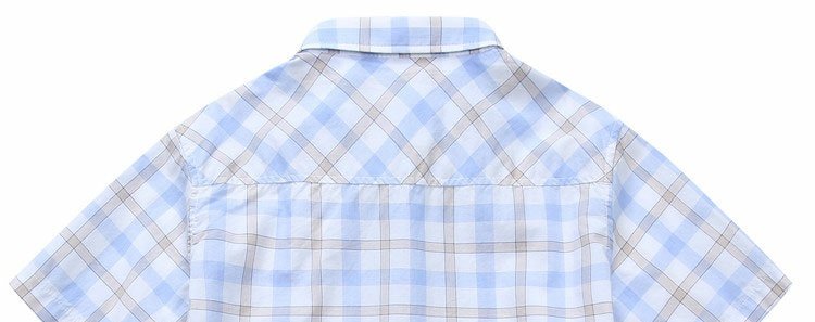 Balla Balla Boys Summer 2019 Mới Cotton Áo sơ mi ngắn tay Big Boy Kẻ sọc Ve áo mỏng - Áo sơ mi áo bé trai