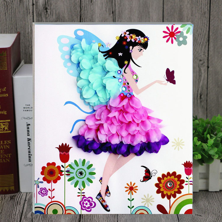 Children's handmade material bag DIY flower painting with photo frame kindergarten handmade puzzle creative paste painting