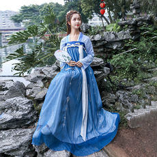 Черлидинг одежда 画心汉服女中国风改良汉元素齐胸襦裙气飘逸古风传统学生古装春