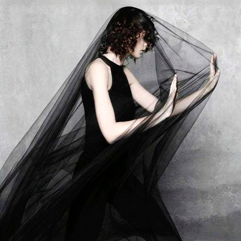 Soft Gauze Organza Plain Gauze Black Veil Travel Photography Bridal Photography Style Dark Retro Halloween Photo Props Soft Gauze Organza Plain Gauze Black Veil Travel Photography Bridal Photography Style Dark Retro Halloween Photo Props