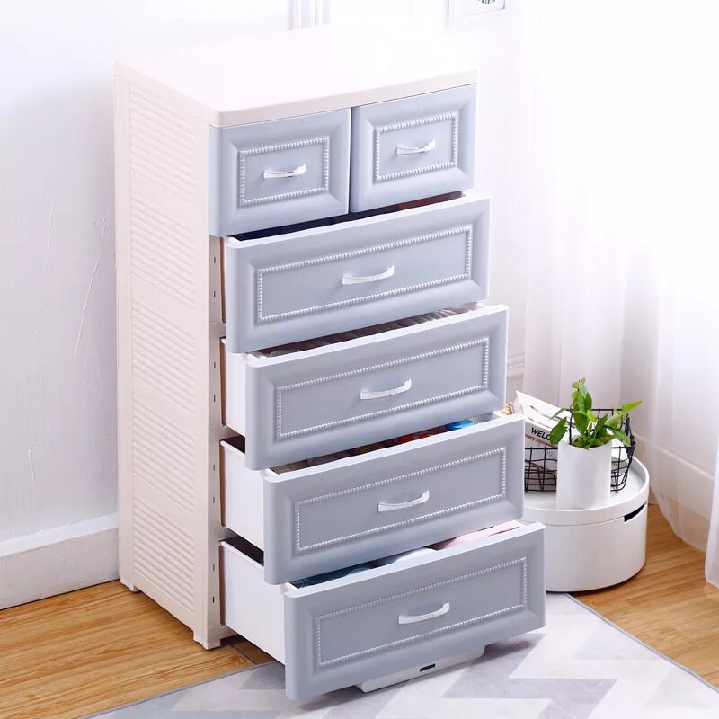 60 face wide multilayer European-style drawer plastic containing cabinet Baby finishing cabinet Children's wardrobe thickened containing cabinet