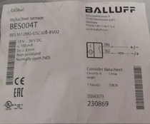 BES004T BALLUFF BALLUFF SENSOR BES M12MG-USC30B-BV02