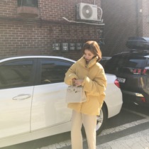 (Clearance does not return) down jacket 2019 new female small man Korean version of loose milk yellow bread suit