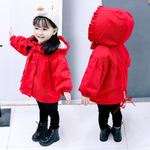 Girls plus velvet jacket winter children 1 female baby 10 months of the 2-second 3 four 5-year-old girl coat Western style Korean version of