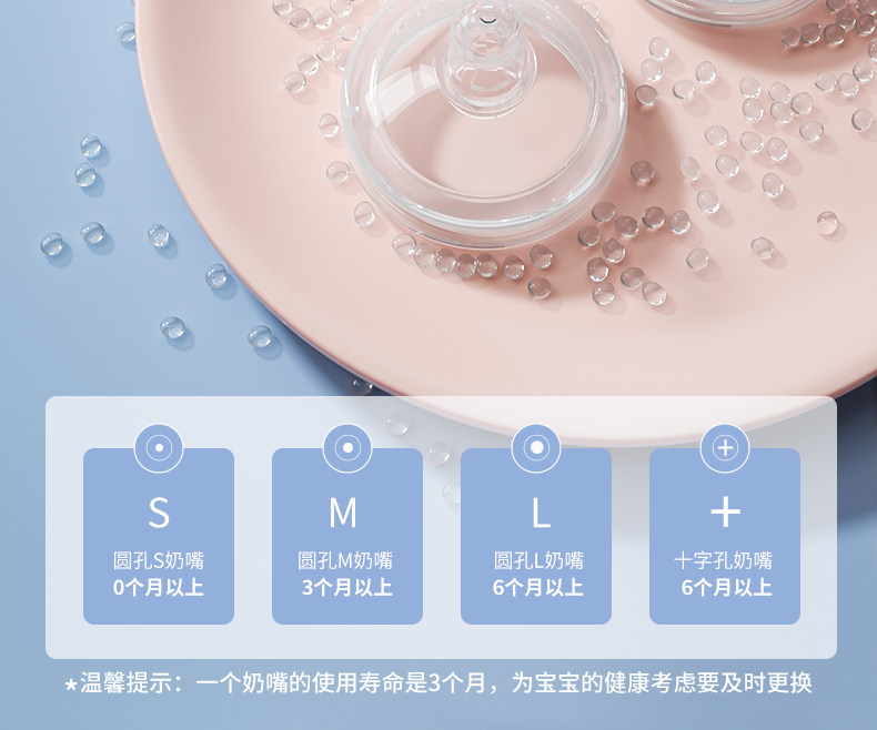 Соска bestborn婴儿硅胶奶嘴彷真母乳实感新生儿宽口径十字孔圆孔