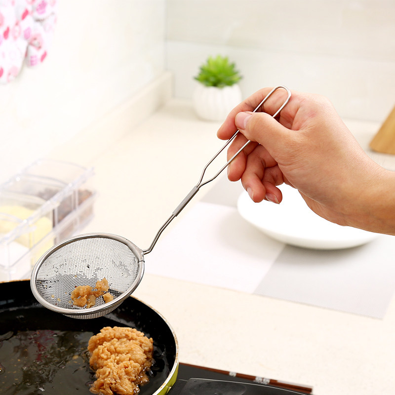 Home Kitchen Stainless Steel Filter Spoon Small Leak Spoon of Hanging Grease Filter Oil Oil Residue Scoop Residue Drain spoons