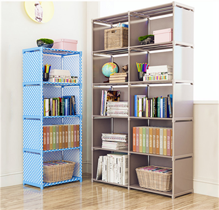 Bookshelf fabric floor-to-ceiling folding multi-layer elementary school students assemble simple bookcase storage storage children's economical function