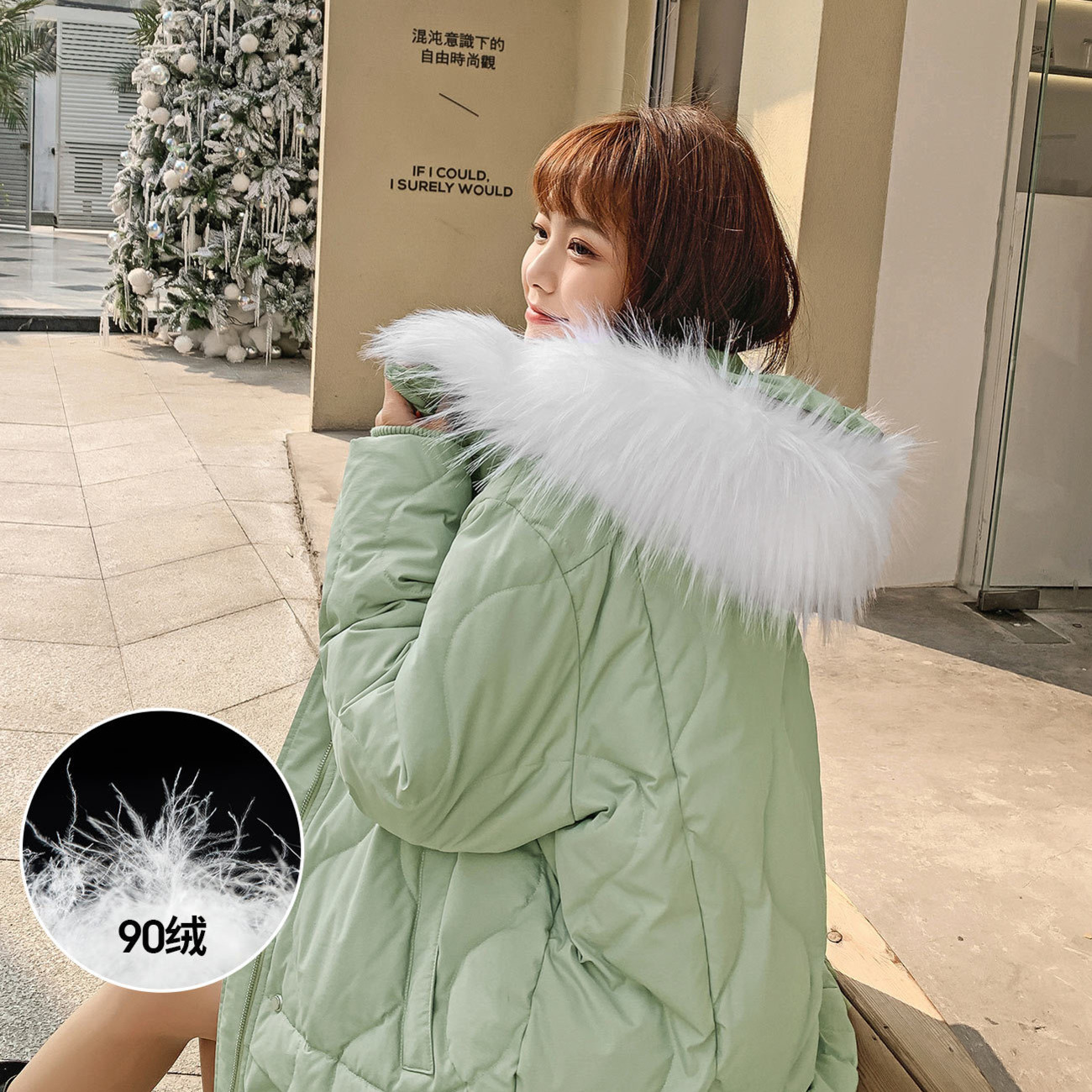 Bảy-plus-plus tuổi 2020 mới thời trang ấm áp mùa đông studentprofile váy tươi Hàn Quốc phiên bản xuống mô hình trung dài phụ nữ áo khoác của
