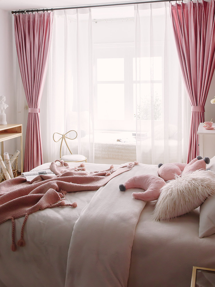 Livable impression 2020 new Nordic simple Italian velvet finished curtains Bedroom living room custom curtains