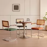 Средневековый домашний обеденный стул B & B, ретро дизайнерский стул из ротанга с подлокотниками, кафе, стиль ваби-саби, стул для отдыха и переговоров