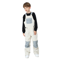 Childrens ski clothing double board snowboard pants boys and girls overalls cotton waterproof middle and large childrens ski equipment