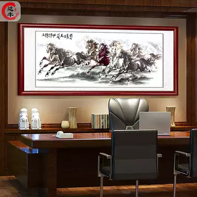 Horse map eight Jun full picture decorative painting living room hanging painting murals ink painting office wall painting Chinese painting horse to success