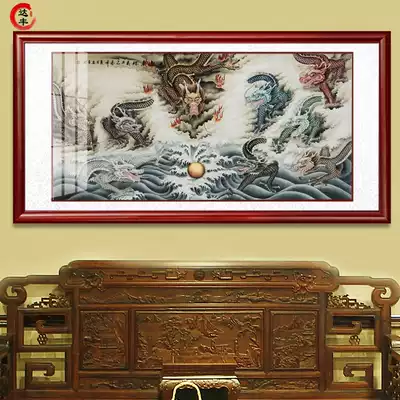 Dragon painting with frame picture Chinese Dragon hanging painting office living room decoration calligraphy painting Chinese painting decorative painting Chinese meaning