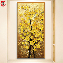 Entrance entrance decorative painting vertical aisle corridor hanging painting fantasy European style fortune tree living room stairs entrance mural