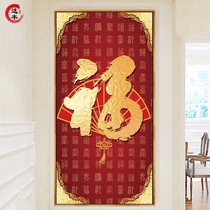 Fu Zi Xuan Road Corridor Hanging Painting Baifuo Picture Frame Chinese Living Room Restaurant Background Wall Painting Decorative Painting