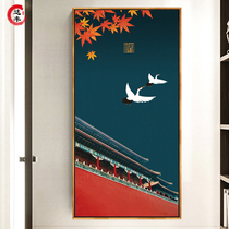 National style new Chinese style porch decorative painting Chinese style hanging painting hotel atmospheric murals Forbidden City wall painting