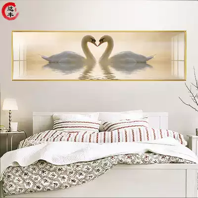 Bedroom decoration painting bedside painting wedding room warm living room mural background wall Swan modern simple room wall painting