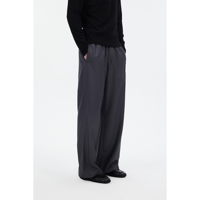 Core Form Dark Gray Casual and Versatile Elastic Waist Drawstring Pants Suitable for Daily Wear and Sports